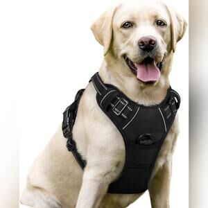 NWT rabbitgoo No Pull Dog Harness, Adjustable, Reflective, Black, Large